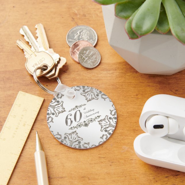 Porte-clés Parties scintillant 60e Porte - clé de l'anniversa (Bureau)
