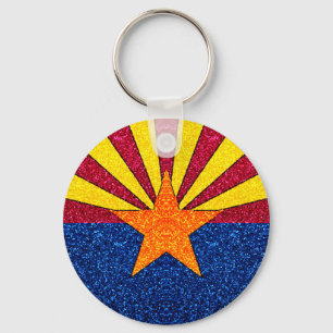 Porte-clés Parties scintillant Arizona drapeau porte - clé ro
