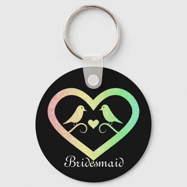 Porte-clés Parties scintillant Bleue Épouse personnalisée (Recto)