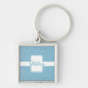 Porte-clés Parties scintillant bleue Porte - clé personnalisé