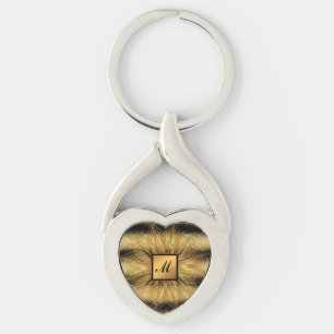 Porte-clés Parties scintillant d'or de luxe Black Monogramme