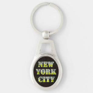 Porte-clés Parties scintillant d'or Silver de New York