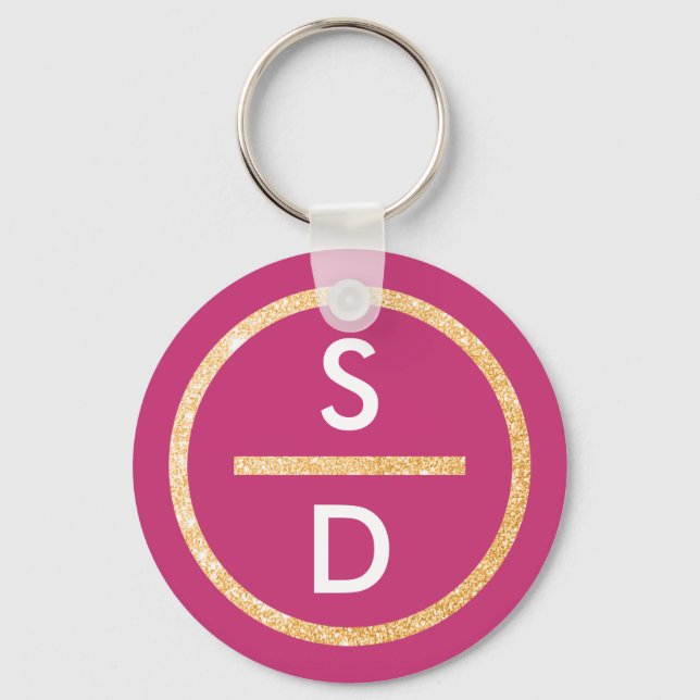 Porte-clés Parties scintillant en or Faux Cercle Monogramme v (Recto)