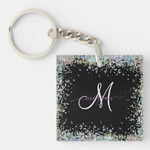 Porte-clés Parties scintillant holographique Rainbow Pastels 