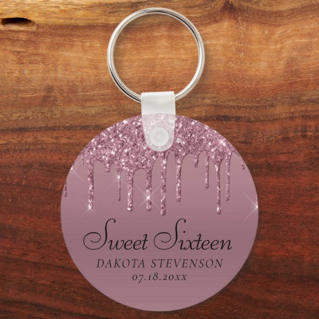 Porte-clés Parties scintillant Mauve de dérive | Dusty Sweet  (Recto)