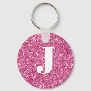 Porte-clés Parties scintillant Monogram Magenta