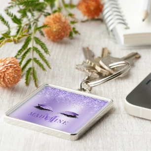 Porte-clés Parties scintillant Monogram moderne à la mode Las