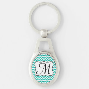 Porte-clés Parties scintillant Turquoise moderne Chevron Zig 