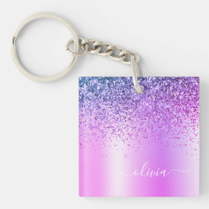 Porte-clés Parties scintillant violet étincelle Glam métal No