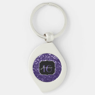 Porte-clés Parties scintillant violet foncé ultra violet bril