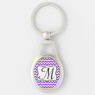 Porte-clés Parties scintillant violet moderne Chevron Zig Zag