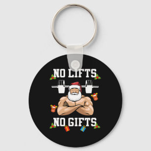 Porte-clés Pas de levées pas de cadeaux - Noël de culturisme 