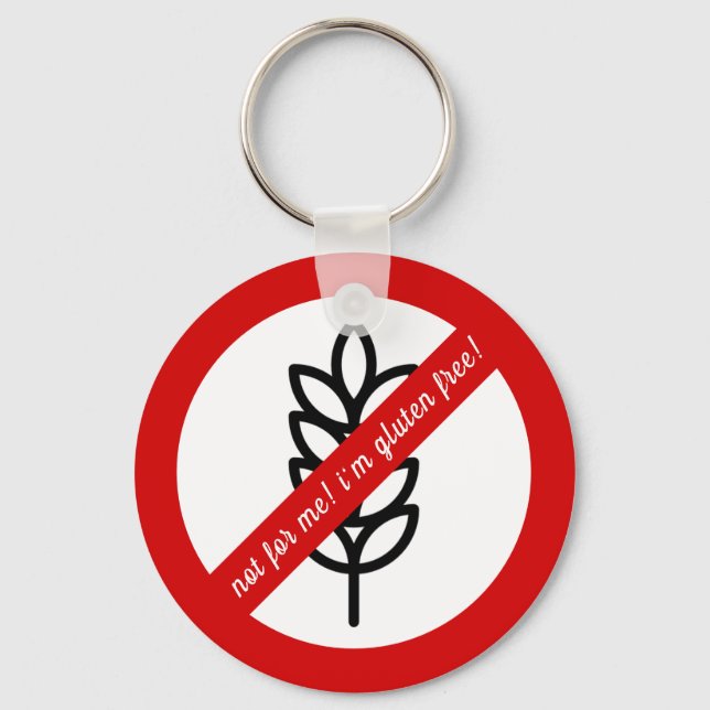 Porte-clés Pas pour moi, je suis sans gluten ! Alerte d'aller (Recto)