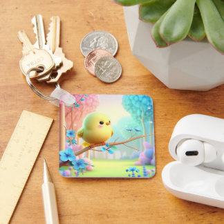 Porte-clés Pastel Bloom Keychain — Floral Charm for Bags & Ke