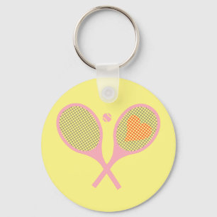 Porte-clés Pastel Heart Tennis Lecteur Racquettes Ball Design
