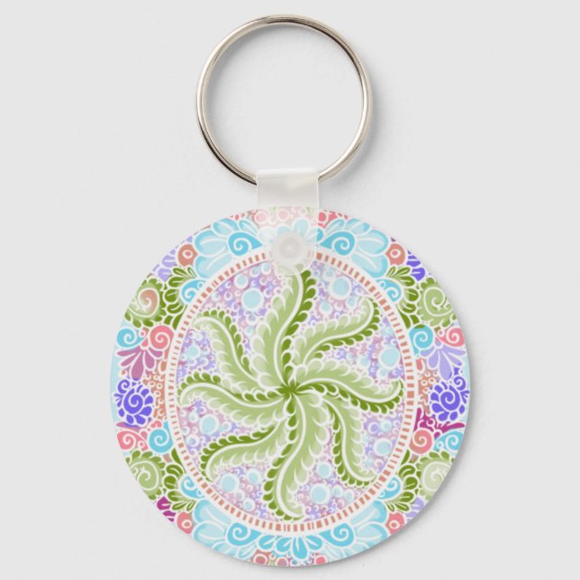 Porte-clés Pastel Nature Mandala Art (Recto)
