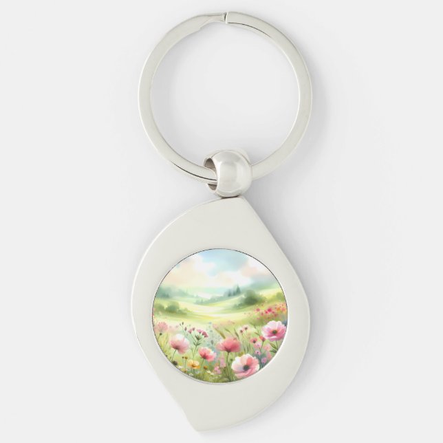 Porte-clés Pastel Wildflower Meadow Landscape (Devant)
