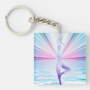 Porte-clés Pastel Yoga Pose Zen & Méditation