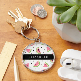 Porte-clés Pastèque Rose, Pâtes De Pâques, Votre Nom