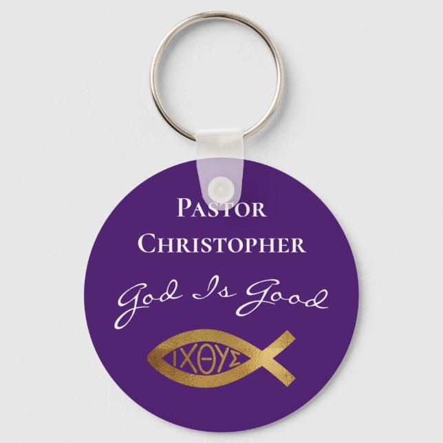 Porte-clés Pasteur Église chrétienne Dieu est bon ministère (Recto)