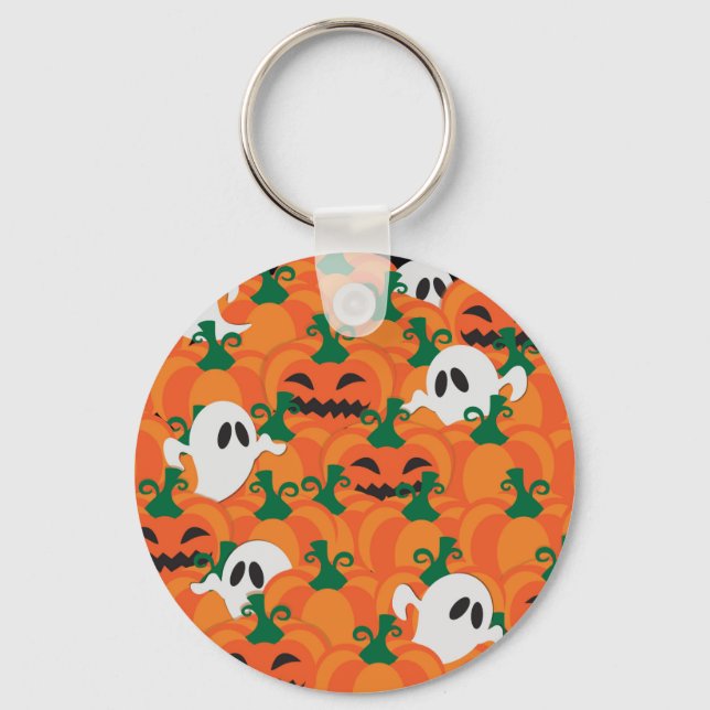 Porte-clés Patch Citrouille Haunted Halloween Ghosts (Recto)