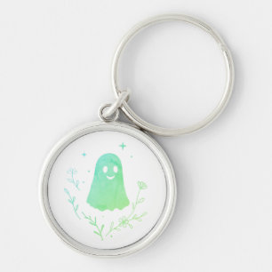 Porte-clés patch esthétique fantôme floral mignon