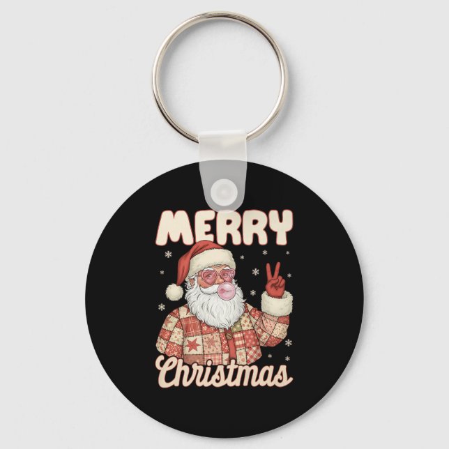 Porte-clés Patchwork Santa Claus Xmas Merry Christmas Men Wom (Recto)