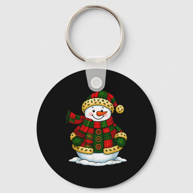 Porte-clés Patchwork Snowman Retro Funny Christmas Snowman Ho (Recto)