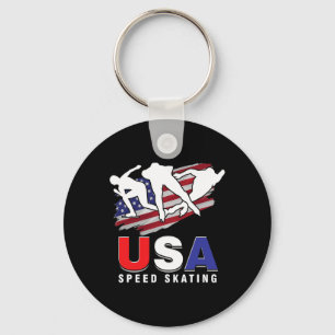 Porte-clés Patinage sur glace Usa Patineurs Vitesse Figure Pa