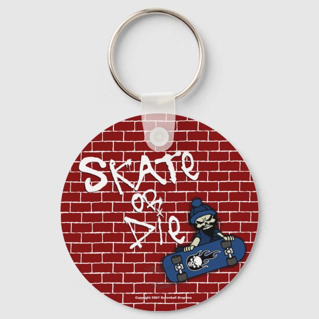 Porte-clés Patiner ou mourir Porte - clé (Recto)