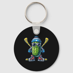 Porte-clés Patineur de glace de concombre Pickle Cool
