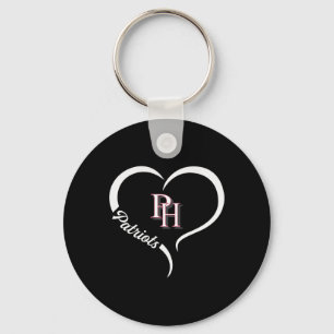 Porte-clés Patrick Henry Patriots Logo Demi-Coeur Slogan Hs