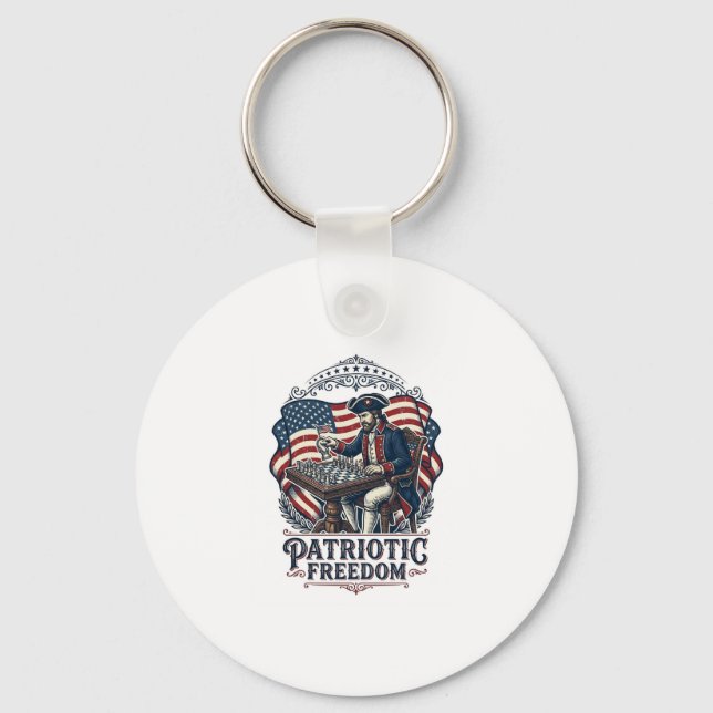 Porte-clés Patriotic Chess Player Vector Graphic Tee (Recto)