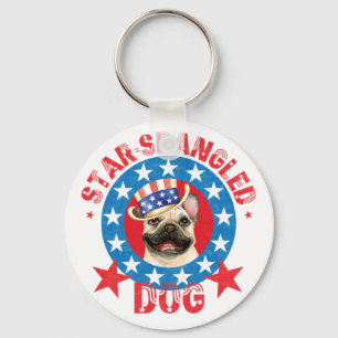 Porte-clés Patriotic Frenchie Keychain
