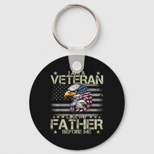Porte-clés Patriotique Je Suis Un Vétéran Comme Mon Père Avan
