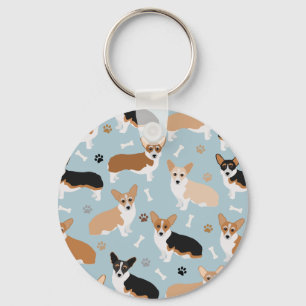 Porte-clés Patrouilles et os de Chiens de Corgi