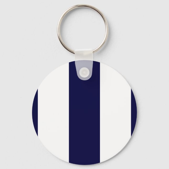 Porte-clés Patters de Navy Blue and White Extra Large Stripe (Recto)