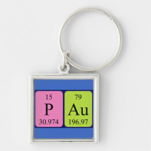 Porte-clés Pau periodic table name keyring