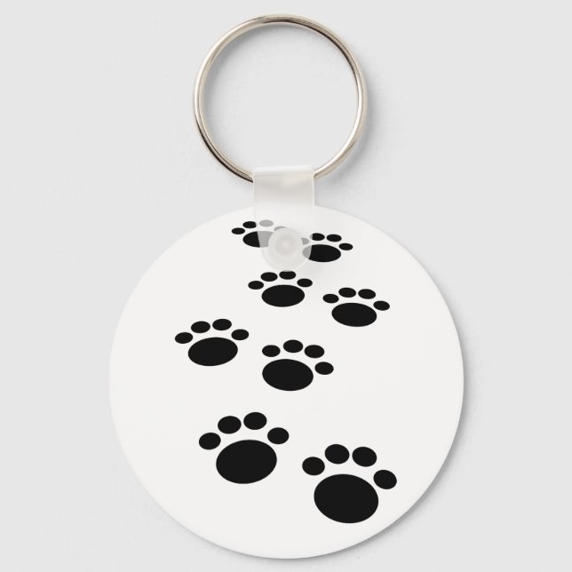Porte-clés Paw Paw Trail pour animaux de compagnie caricaturé (Recto)