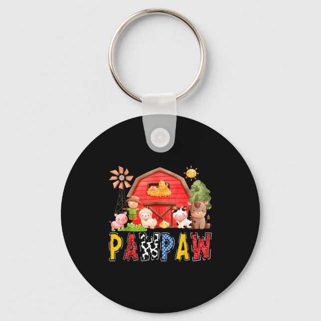 Porte-clés Pawpaw Red Farm Cow Birthday Boy Matching Family P (Recto)