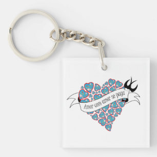 Porte-clés Payer l'amour avec l'amour illustré proverbe portu