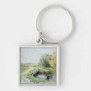 Porte-clés Paysage avec le pont au-dessus d'un courant