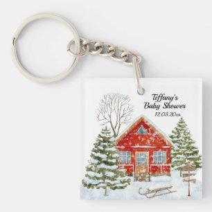 Porte-clés Paysage d'hiver Baby shower de la Maison Rouge