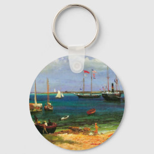 Porte-clés Paysage maritime vintage, port de Nassau par Biers
