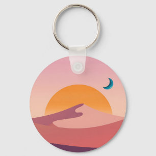 Porte-clés Paysage minimaliste du désert au coucher du soleil