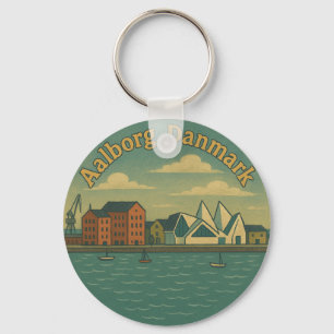 Porte-clés Paysage urbain d'Aalborg Danemark