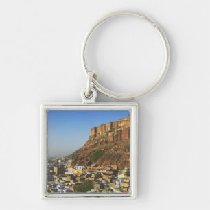 Porte-clés Paysage urbain de la ville bleue avec le Meheranga