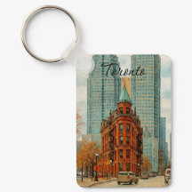 Paysage urbain de Toronto Canada Aquarelle vintage