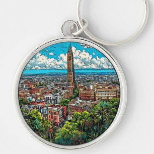 Porte-clés Paysage urbain vibrant avec gratte-ciel