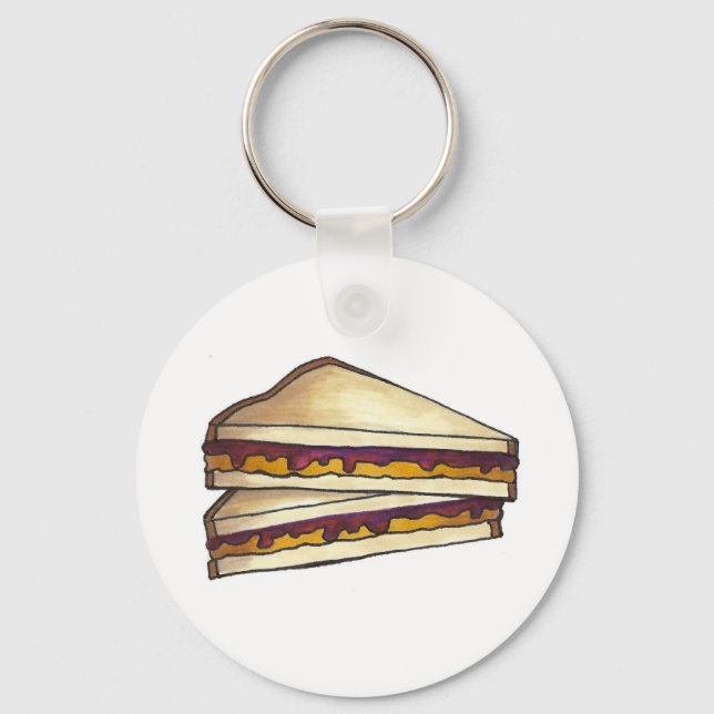 Porte-clés PB&J Beurre d'arachide Jelly Porte - clé alimentai (Recto)